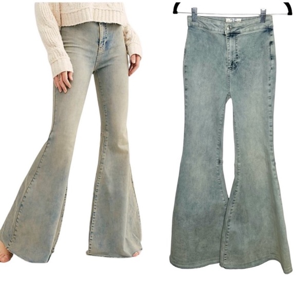 Free People Denim - Free People We The Free Just Float On Flare Jean Size 25 Eagle Blue Bell Bottoms